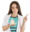 Nutritionist Saying No to Cake Royalty Free Stock Photo